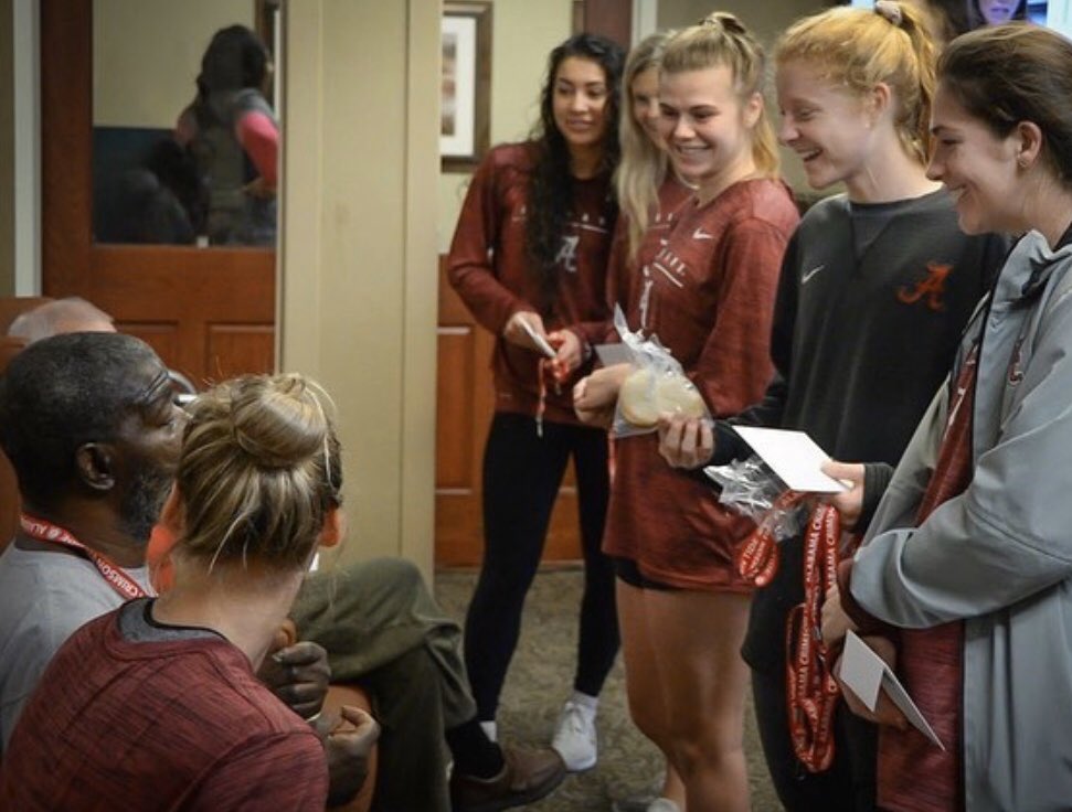 “Volunteering @ the VA Medical Center was awesome. We loved talking with patients & hearing their stories. They’re the reason we’re free to go to school & play soccer, so it was cool to say thank you to those who sacrificed to protect our country.” -Kat Rogers,  @AlabamaSoccer