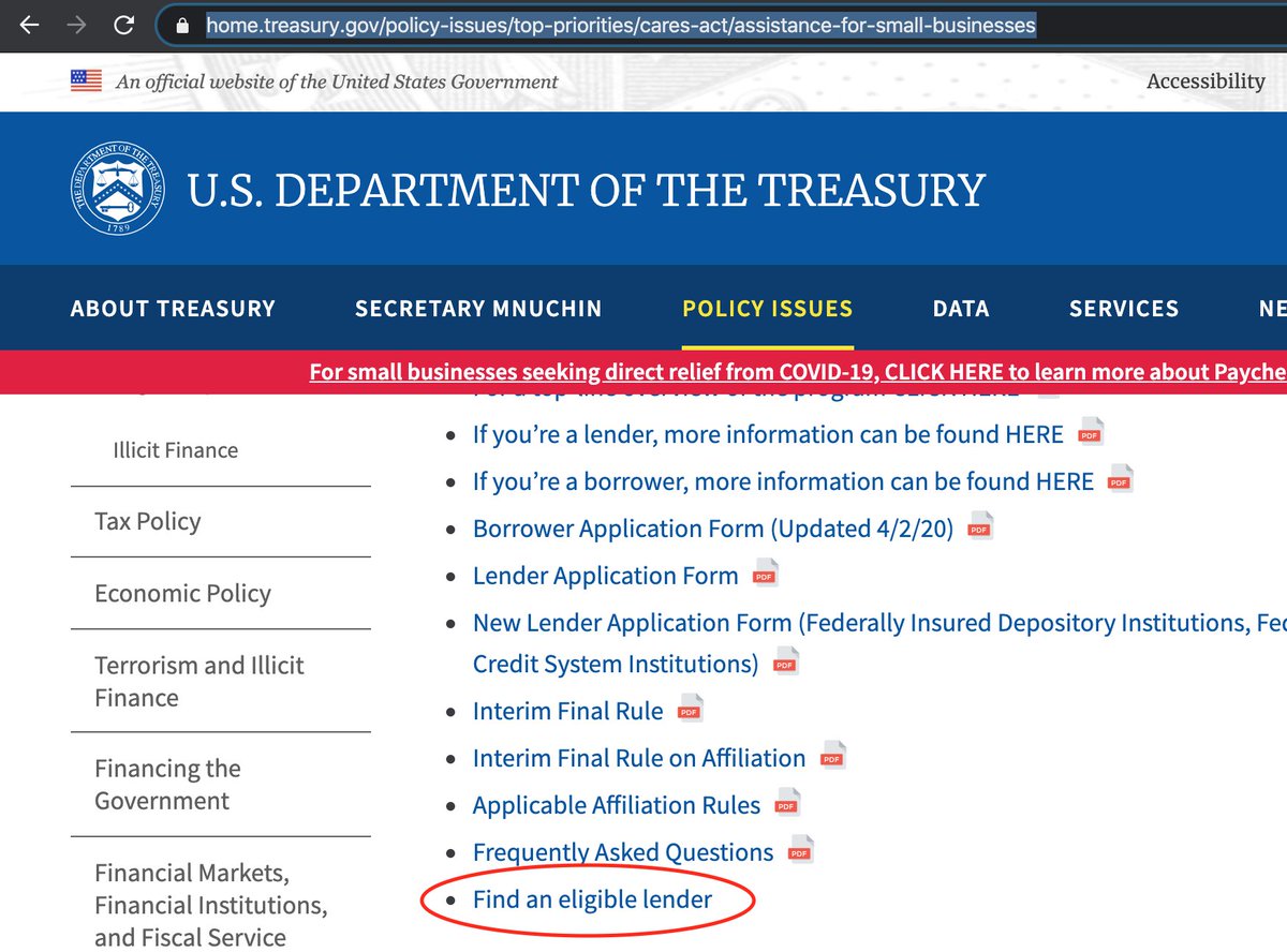 3/ On the Treasury site, you can start looking for eggs...i.e., where to get your loan.