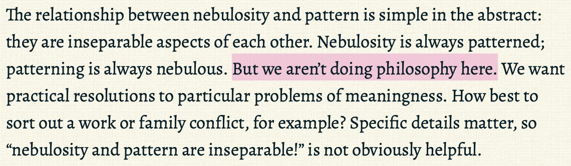 Dave Chapman ( @Meaningness, the book's author), often emphasizes that the book is *not* philosophy.3/