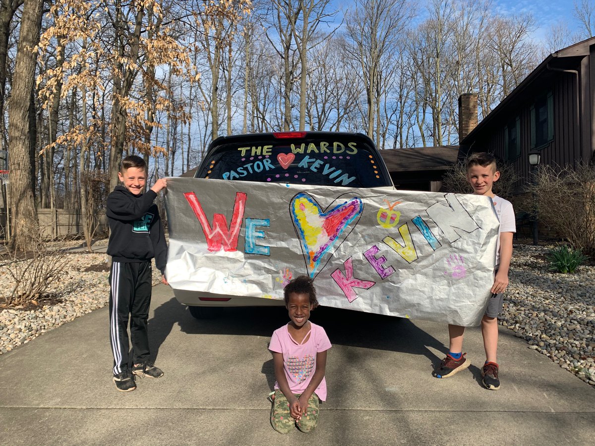 For Easter, our church is posting ways God has shown his love, even now. 

Here’s one - my coworker has been healing from COV-19. Last night 30 cars with staff families did a parade to show him support. Reminded me God’s lovingly surrounded me with great people #pcchowheloves