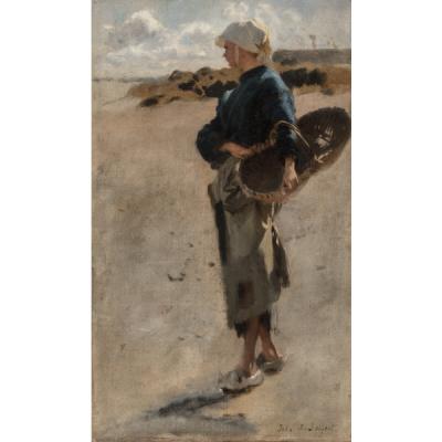 In the summer of 1877, to prepare for ”En route pour la pêche,” he made numerous pencil and oil sketches depicting the quiet fishing village of Cancale, on the north coast of Brittany.[Study from the collection of  @TerraAmArt]