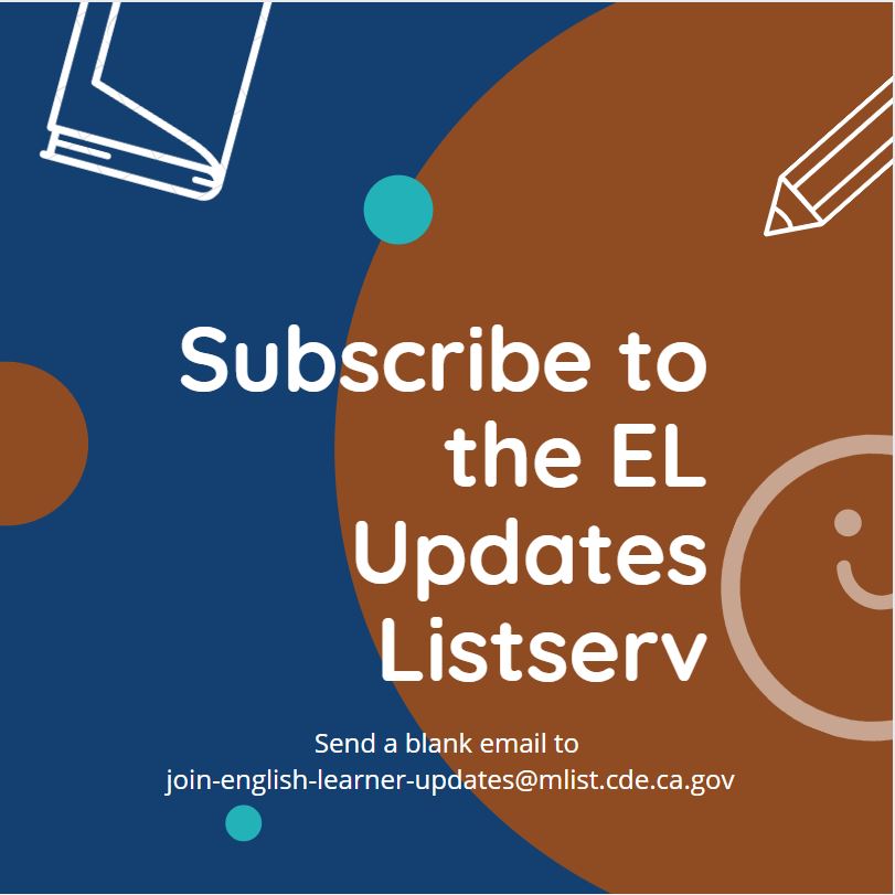 MultilingualCA's tweet photo. The @CADeptEd English Learner Support Division will continue to send information and resources to support #DistanceLearning for #EnglishLearners and #DLLs. Subscribe to the EL Updates listserv by sending a blank email to join-english-learner-updates@mlist.cde.ca.gov. https://t.co/WKDWbUUxxr