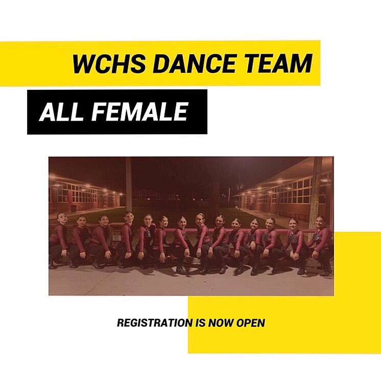 WCHS_Dance_Team's tweet photo. WCHS DANCE TEAM TRYOUTS ARE HAPPENING! Register before April 11th to get more tryout information! Link is in our bio
#allmale #military #allfemale #dancedrill #pom #coed
@westcovinahs @WCHSASB https://t.co/sNIe5gG7C2