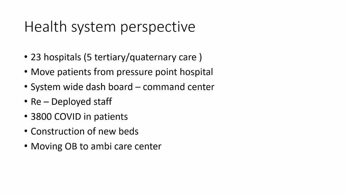 /17 Dr. Nirav Patel from New York:  #COVID19  @ISMICS webinar- low supply chain - streamline your order sets - decrease your traffic throughout hospitals and units - have a central command center - be liberal in the transition of pts to postacute care- pts can rapidly crump