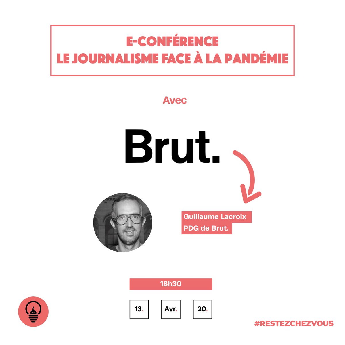 Startinsorb's tweet photo. SUPRISE !!!

Nous vous attendons lundi prochain pour une conférence visio avec Guillaume Lacroix, PDG de @brutofficiel 

Le moment idéal pour poser toutes vos questions sur l'actualité et surtout sur la manière d'informer en période de pandémie.

Restez connectés 💡 https://t.co/4iw0E4g2Hl