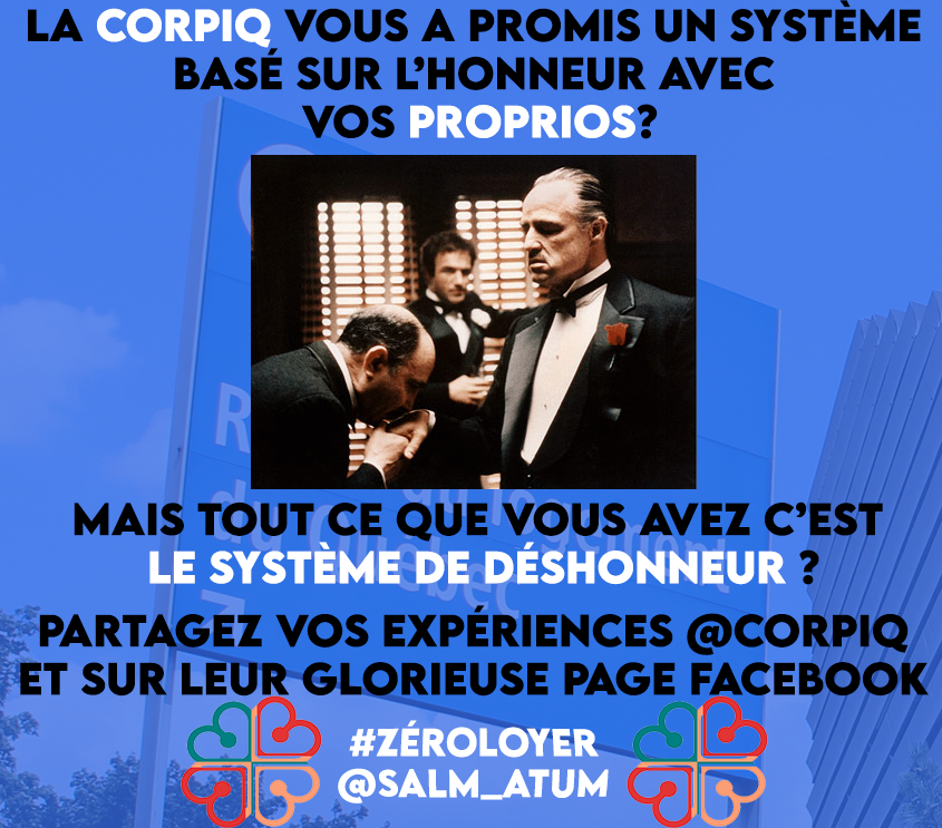 salm_atum's tweet image. @francoislegault @AndreeLaforest Doivent protéger les locataires! 

Tweetez à la @CORPIQ vos expériences avec le #SYSTÈMEdeDÉSHONNEUR #ZÉROLOYER #prolongerlesbaux #droitaulogement #polqc