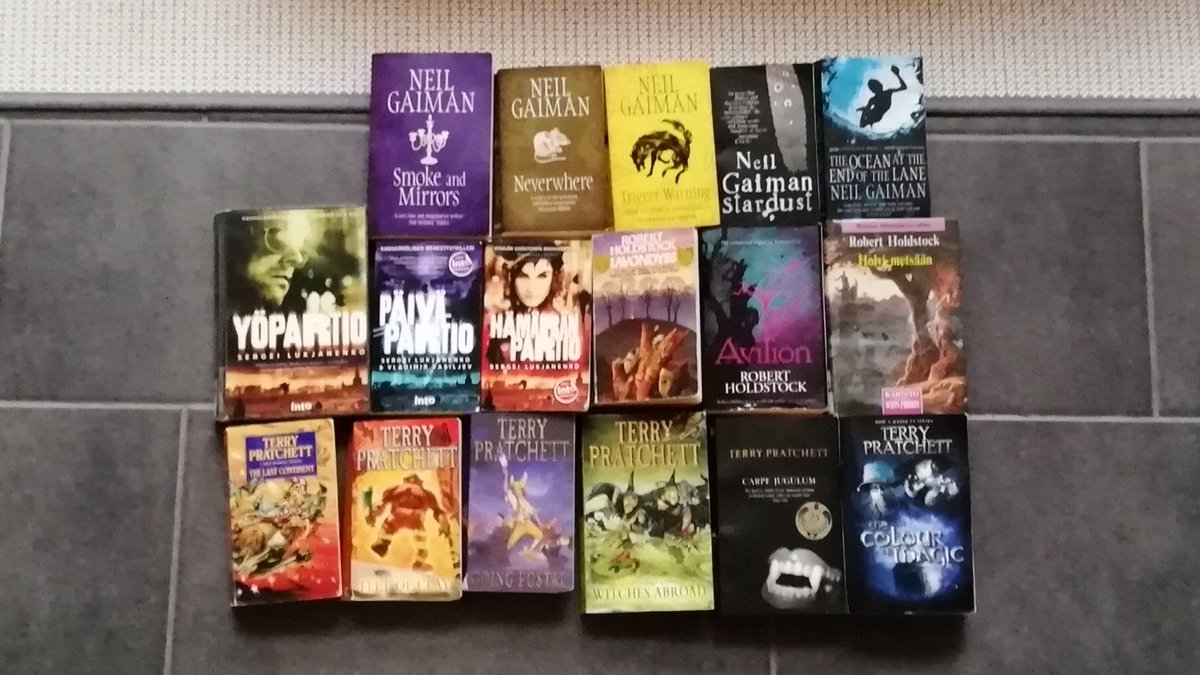 Self-isolating in a wooden cabin 100 km north of the Arctic circle in the company of <a href="/neilhimself/">Neil Gaiman</a>, Lukjanenko, Holdstock and Sir Terry Pratchett #COVID2019 #stayathome