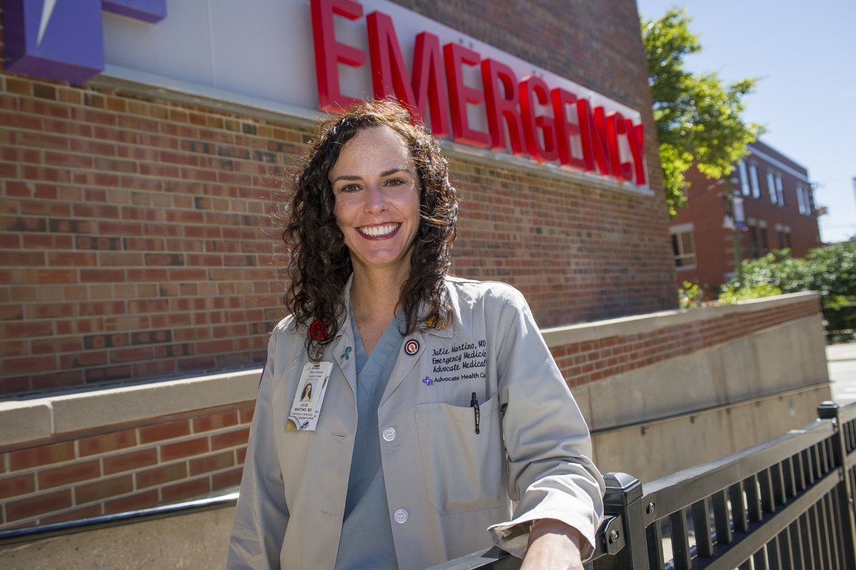 Healthcare worker appreciation post! Dr. Martino is an emergency medicine physician treating patients in Chicago at Advocate Illinois Masonic Medical Center for the last 15 years.