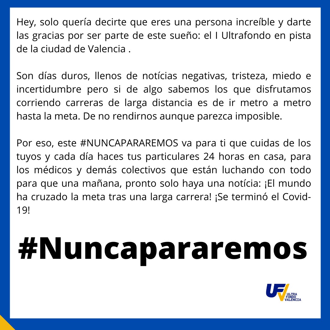 UltrafondoV's tweet photo. Gracias a todos por colaborar a hacer realidad este sueño ☺️ Este tweey es para todos vosotr@s, porque.... #nuncapararemos
#UltrafondoValencia #Runbiker https://t.co/r9UhAC1Cue