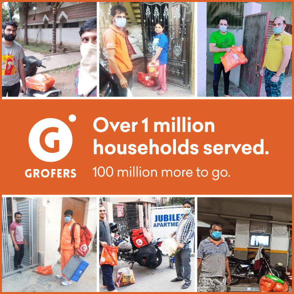 2 weeks of lockdown, 3 weeks of grocery frenzy. 
Over 1 million households served, 100 million more to go. Read more about the journey here : bit.ly/2yIBMW7
