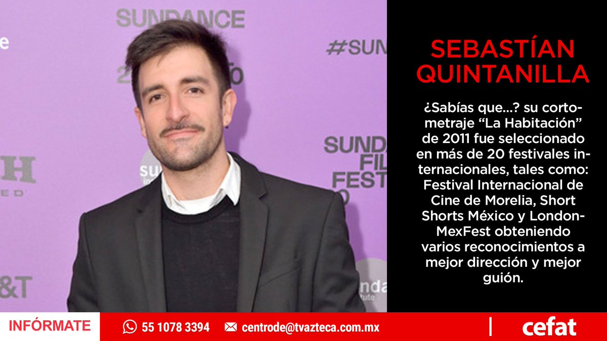 AztecaCEFAT's tweet photo. ¿#SabíasQue el maestro #SebastiánQuintanilla actualmente prepara su primer largometraje? Conoce un poco más sobre este #OrgulloCEFAT aquí. 👇 https://t.co/FU852w2KA3