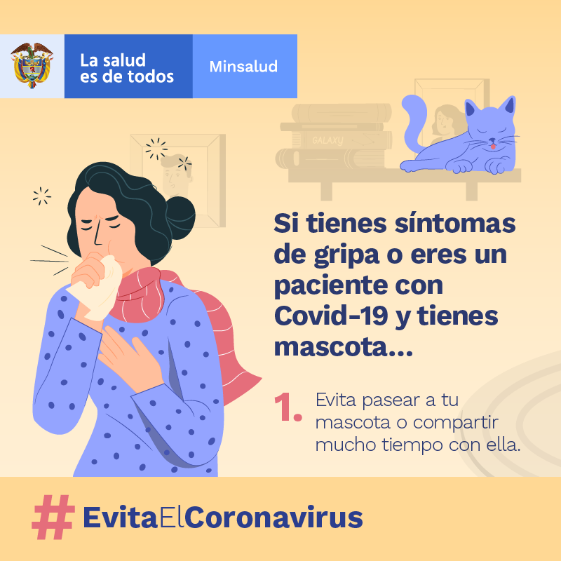 MinSaludCol's tweet photo. Si tienes síntomas respiratorios o fuiste diagnosticado con COVID-19, sigue estas medidas de higiene para proteger a tu mascota y a los miembros de tu familia.  #EvitaElCoronavirus https://t.co/PS7n87Es1K
