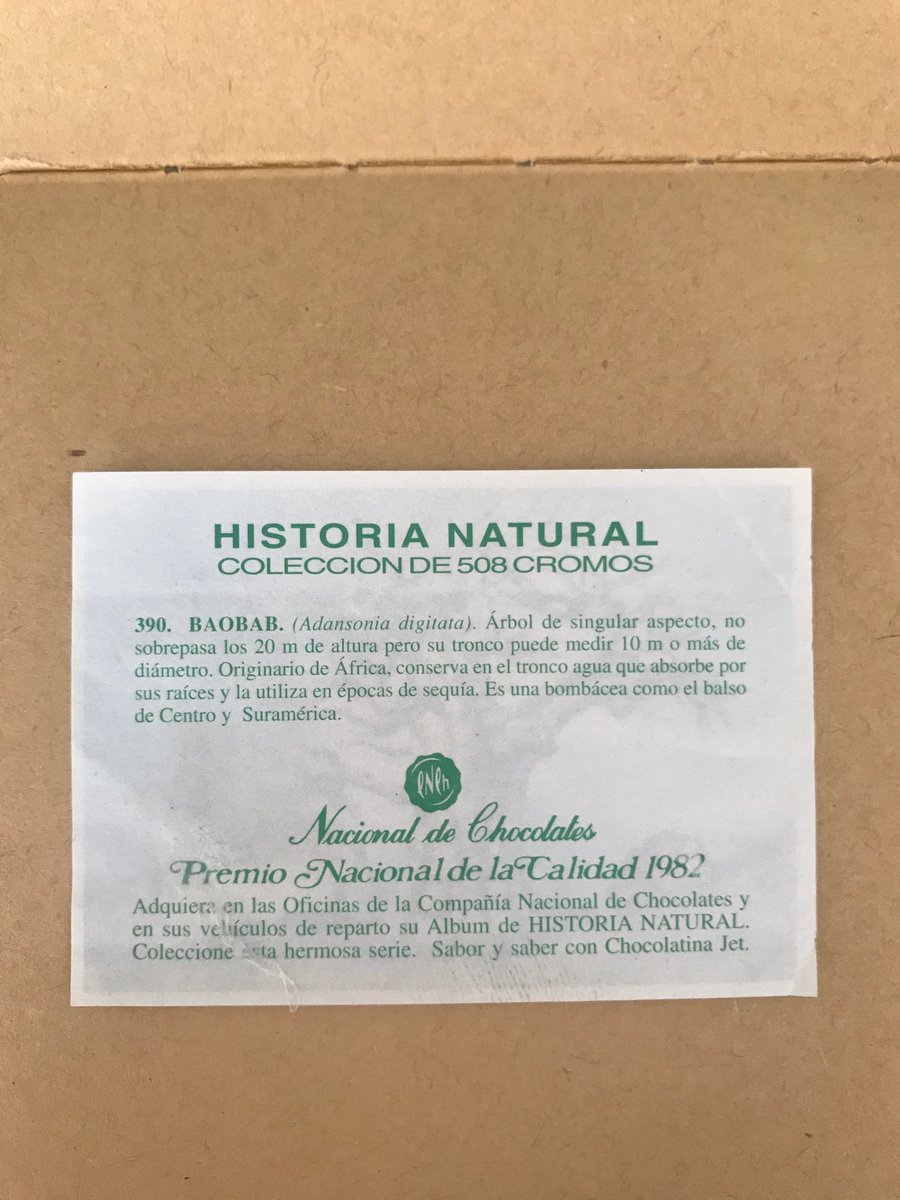 yogloriap's tweet photo. Me encontré esta lámina del Álbum Jet, que atesoré en mi niñez, porque se decía en esa época que era una de las láminas más difíciles de conseguir...El Baobab. #albumjet https://t.co/f6agDvQfK2