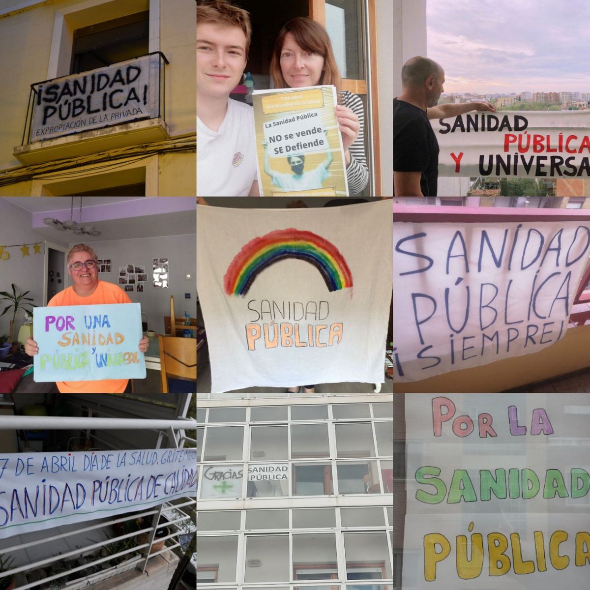 zaragozaencomun's tweet photo. Los balcones de las familias y personas que forman parte de este proyecto que es Zaragoza en Común, hoy lucen con color, reivindicación, algo de dolor y expectación.
También desde la fuerza de una creencia y compromiso que nos une: la necesidad de una Sanidad Pública Universal. https://t.co/U73FWag4dp