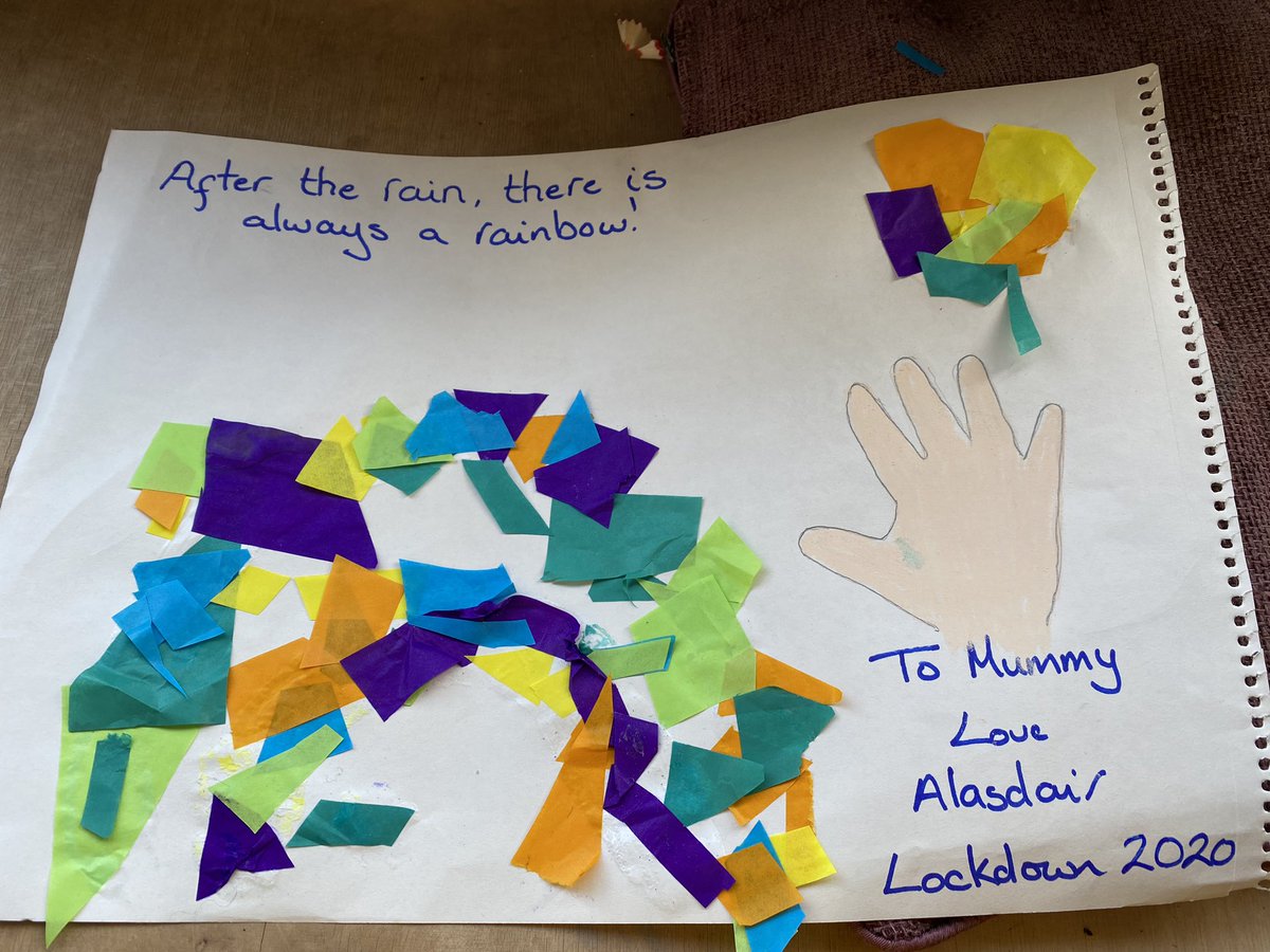 ChildminderGill's tweet photo. @Carolside_PS Cameron P5a helped me entertain front line NHS children at my work today. He did a decoupage elephant while our mini made a front line rainbow💕🌈💕not bad when your not even 2 years old. Thanks Cameron https://t.co/LkxDRk7Hrs