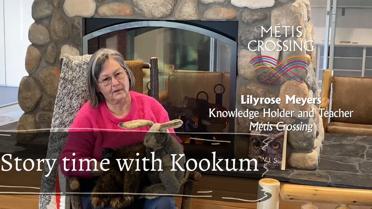 AlbertaMetis's tweet photo. It’s #StoryTimewithKookum! #Métis Knowledge Holder &amp; Teacher Lilyrose Meyers tells a story about her favourite animal: the owl! 

Created in collaboration between MNA Children &amp; Family Services &amp; @MétisCrossing. 

Stay connected with your culture! https://t.co/5o8z8rRI93 ∞ https://t.co/ruiRDjWtdn