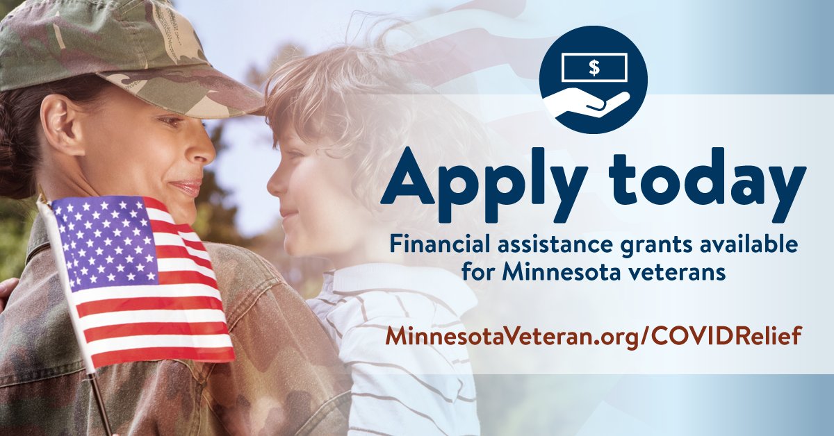 MnOfficeHiEd's tweet photo. Our veterans deserve our support during this challenging time. Help is available - @govtimwalz just announced a $6.2 million new grant program and we encourage any veterans struggling due to COVID-19 to apply: https://t.co/hMG6b42713. https://t.co/xsXeVkeZLI