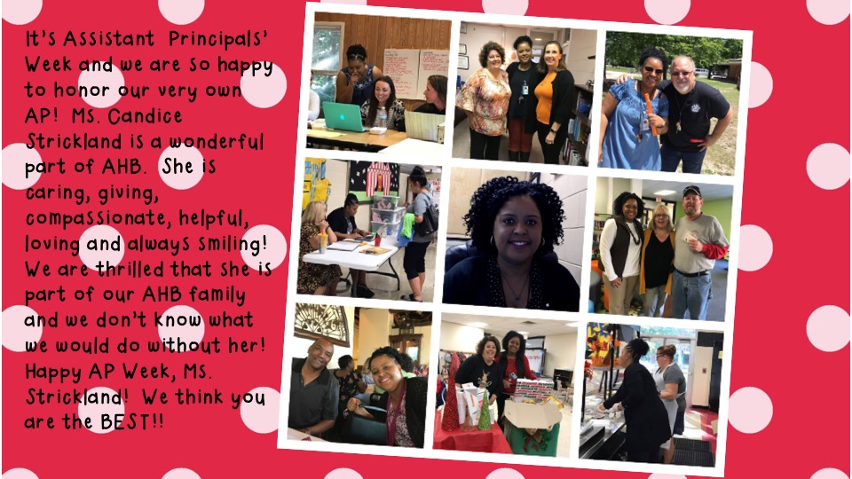 Happy Assistant Principals Week to our very own amazing AP!  We love you, Ms. Strickland!  🐻❤️💫