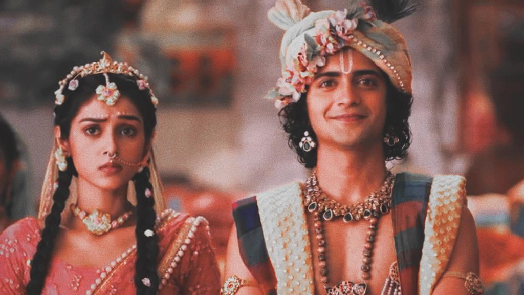 just standing there together and looking beautiful  #radhakrishn