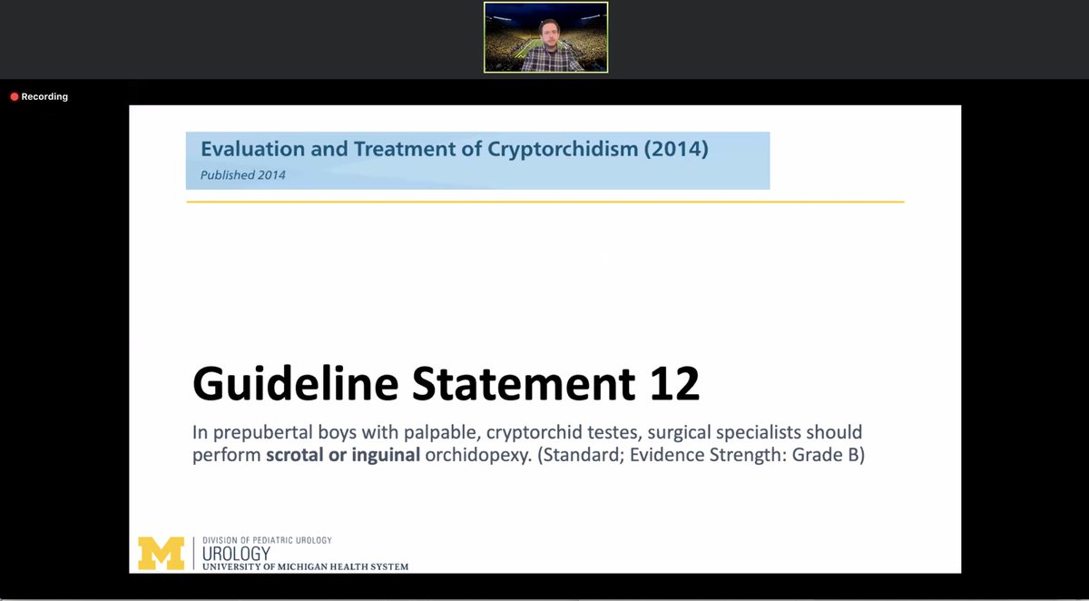 Thank you to <a href="/bsack0330/">Bryan Sack</a> for the excellent urology resident lecture series talk on UDT and <a href="/AmerUrological/">Amer. Urol. Assn.</a> guidelines - also love his video background! #GoBlue