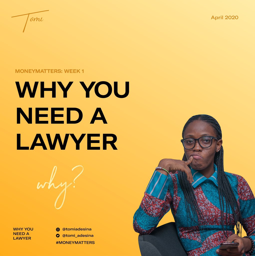  #MoneyMatters Why you need a Lawyer Thread 