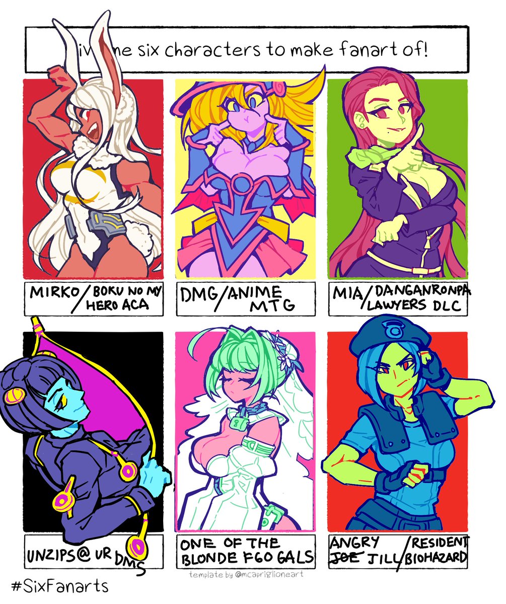 I think I got their names/series right #SixFanarts 