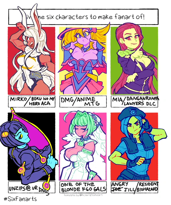 I think I got their names/series right #SixFanarts 