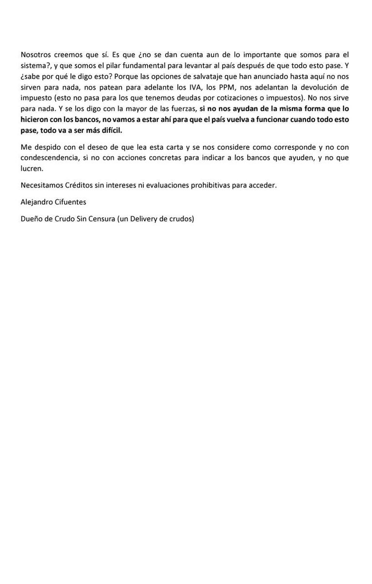 Crudo Sin Censura (@crudodelivery) on Twitter photo Que el presidente escuche a las PYMES <a href="/sebastianpinera/">Sebastian Piñera</a> <a href="/ignaciobriones_/">Ignacio Briones</a> <a href="/aluksicc/">Andrónico Luksic C.</a> <a href="/felipekast/">Felipe Kast</a> <a href="/24HorasTVN/">24 Horas</a> Que el presidente escuche a las PYMES <a href="/sebastianpinera/">Sebastian Piñera</a> <a href="/ignaciobriones_/">Ignacio Briones</a> <a href="/aluksicc/">Andrónico Luksic C.</a> <a href="/felipekast/">Felipe Kast</a> <a href="/24HorasTVN/">24 Horas</a>