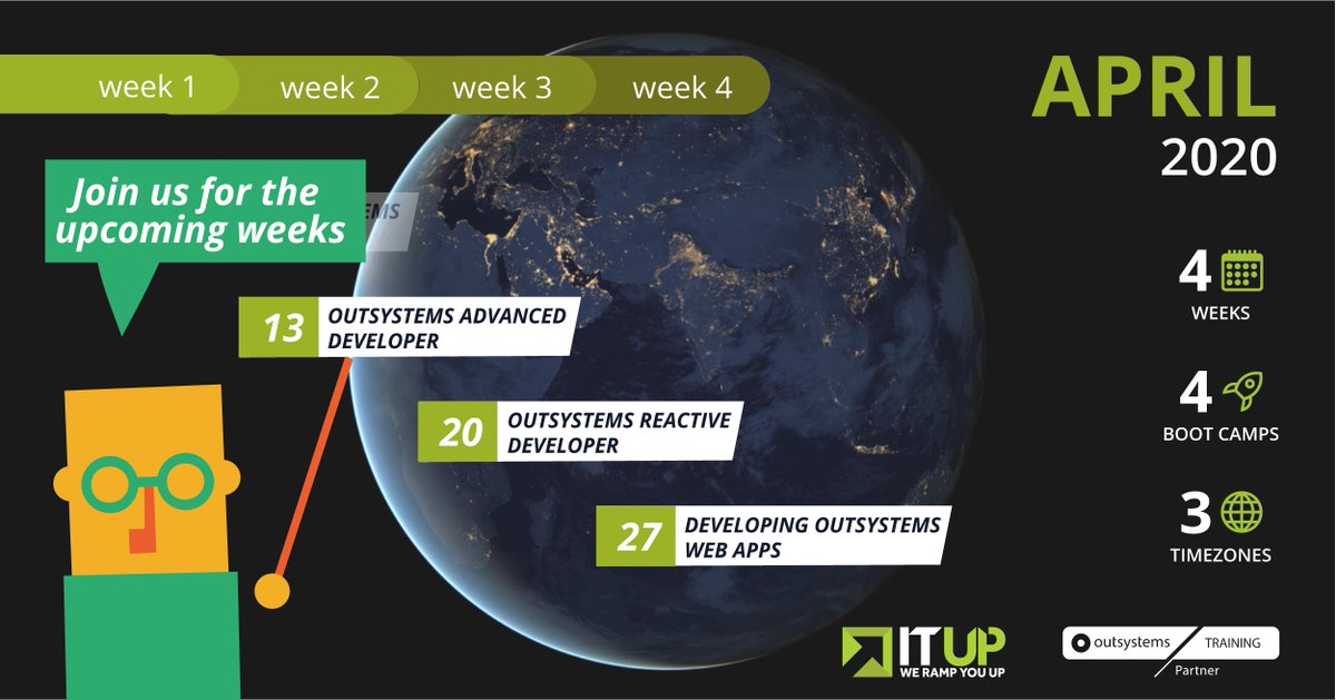 _ITUp_'s tweet image. The first week of our “🗓️4 weeks, 🚀4 @OutSystems boot camps, 🌐3 timezones” has just begun!
You can still join us for the upcoming weeks. We’re sure there is something for you in our schedule.
itup.pt/outsystems-rem… 

#ITUp #WeRampYouUp #OutSystemsTraining