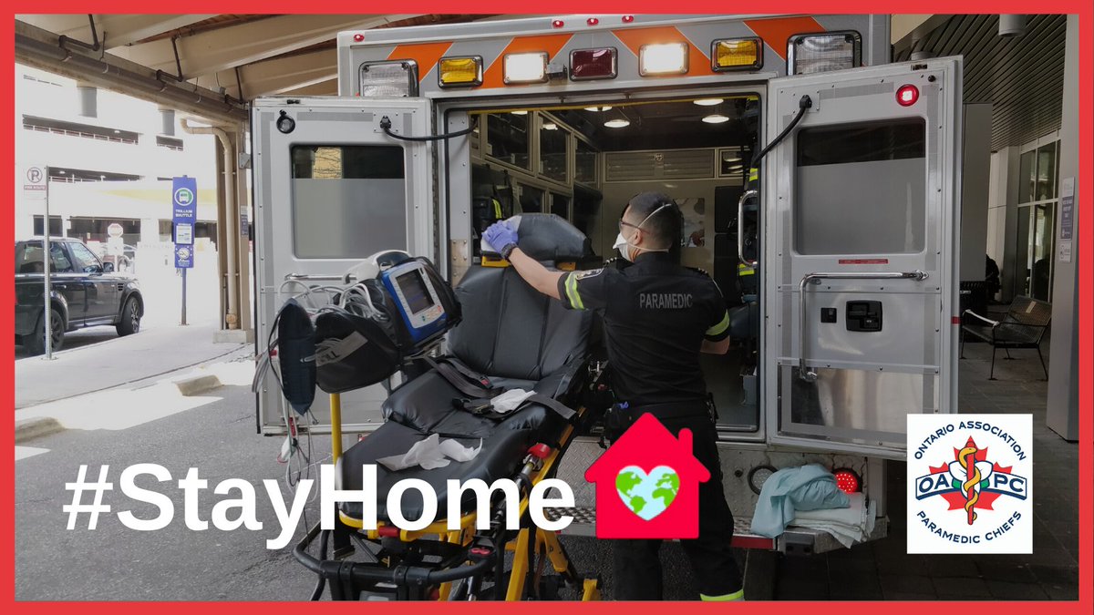 There are some 8,800 paramedics serving Ontario's communities through the #COVID19 crisis, taking precautions to protect patients, themselves and the public while responding on scene. Do your part and please stay home. It saves lives. #StayHome