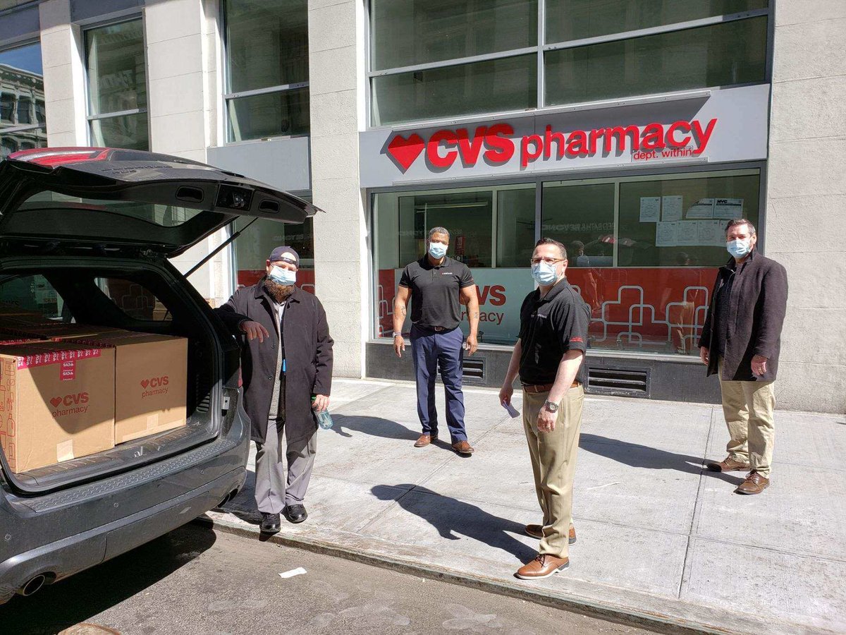 NJG123's tweet photo. Region 10 AP &amp; Ops partnering to build and deliver care packages to our NYPD Precincts in NYC today!! #TheBigR10 #NYPD @dwoodCVS https://t.co/sVeYPdz4ea