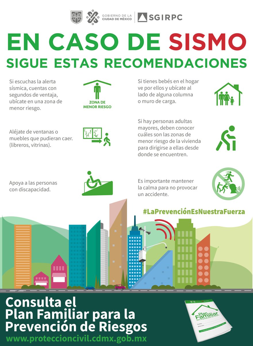 Recuerda que los sismos no son previsibles, por eso necesitamos estar preparados para afrontar estos fenómenos. 
Sigue estas recomendaciones.