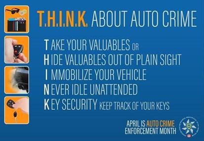 svcpc's tweet image. With more vehicles being parked for days at a time, the risk of auto crime increases.  If owners and drivers T.H.I.N.K. ahead and take precautions, then incidences of auto crime can be reduced @icbc @VancouverPD #lockoutautocrime