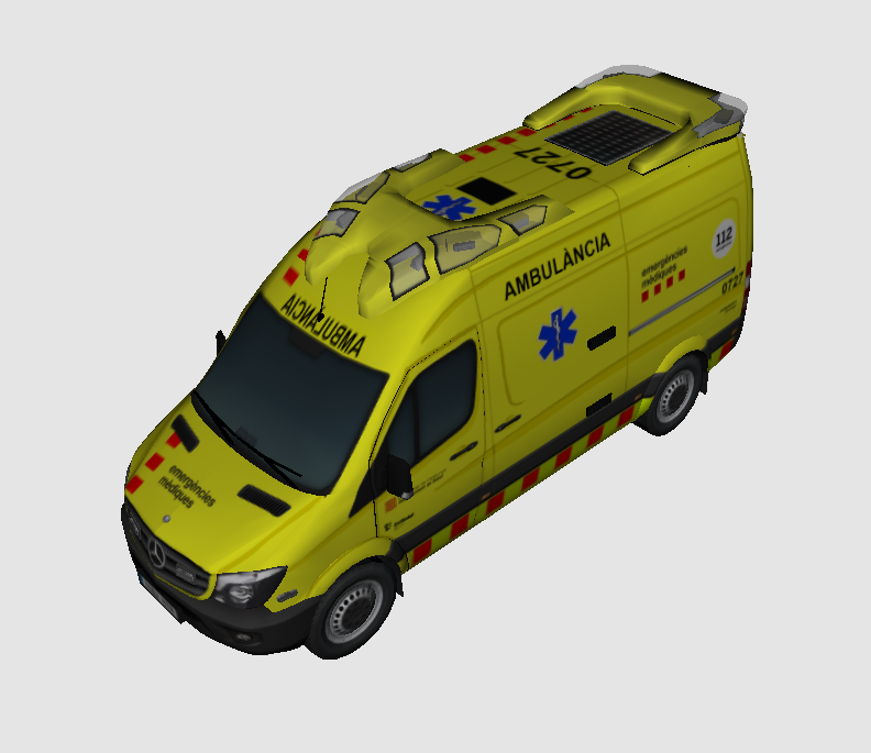 BcmMod's tweet photo. Os mostramos una unidad que ya conocéis se trata de la ambulancia de Soporte Vital Básico (USVB) @semgencat. Pero, en este caso con algunas mejoras en textura. #emergènciesmèdiques #mercedessprinter #svbsem #tesvisible #ambulancia #ambulance #bcn #urgencies https://t.co/ram7s4R5tA