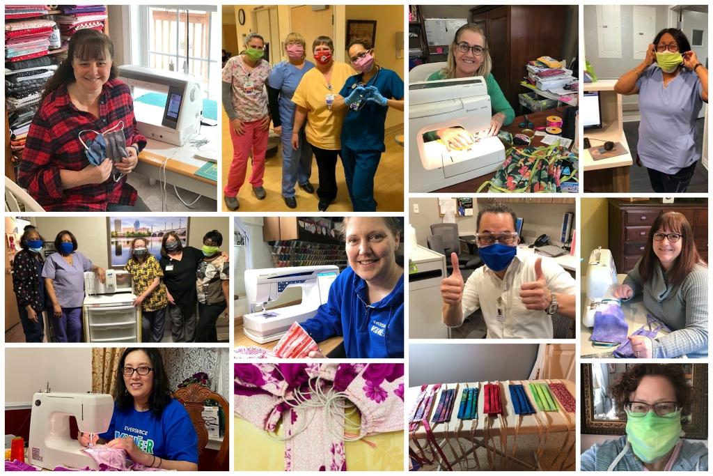 EversourceCorp's tweet photo. The Eversource Stitchers, a team of employees across CT, MA &amp; NH are answering the call for personal protective gear, sewing masks for healthcare workers &amp; our crews working in the community. We're grateful for their efforts to help keep frontline workers safe. #WorldHealthDay 😷 https://t.co/jscQmcldAg