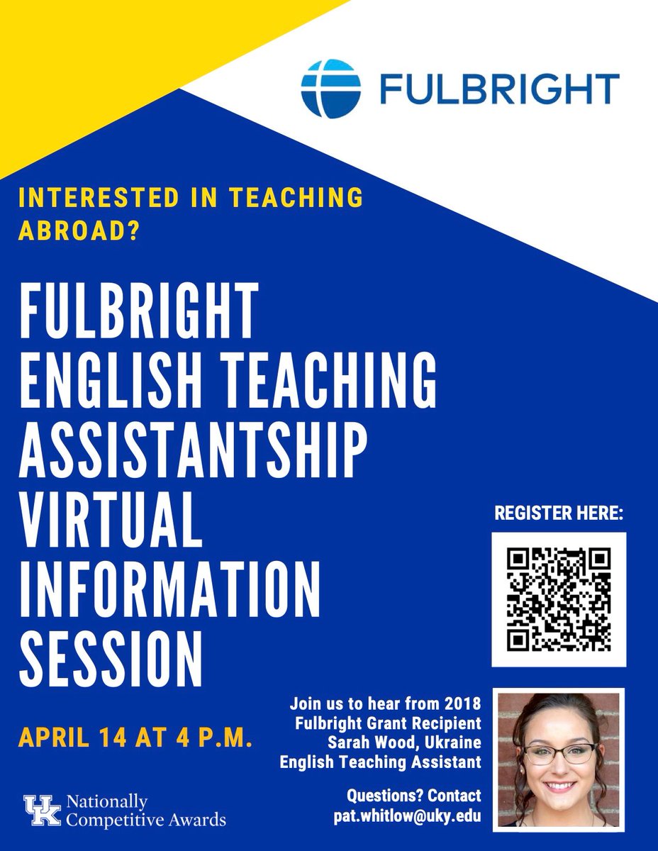 One week away from this great online info session! Fullbright is a great program for International Studies majors, tune in on the 14th to learn more!