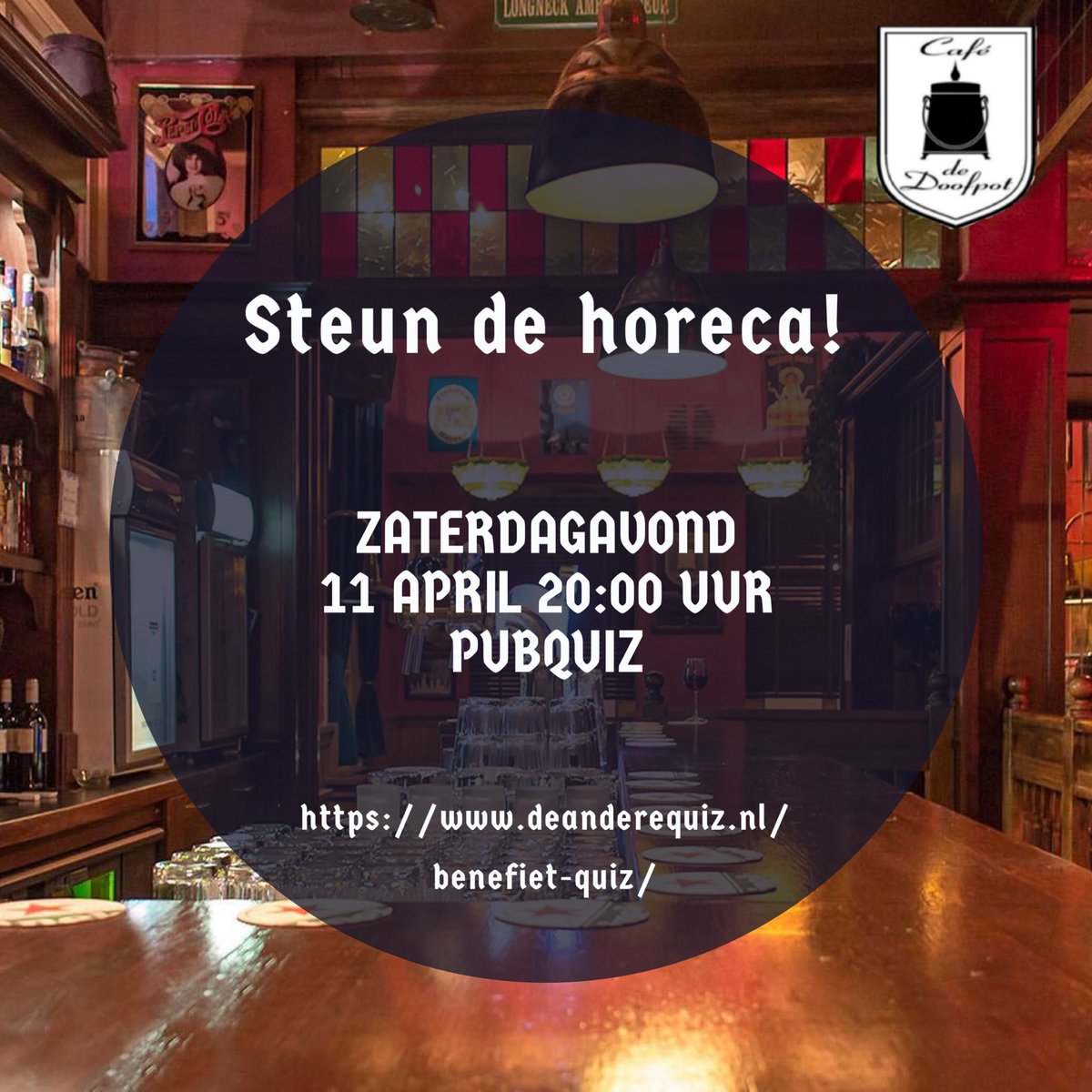 cafededoofpot's tweet photo. Na de fantastische uitkomst van de vorige quiz hopen we nogmaals op steun van jullie allen!! 
Speel een leuke quiz voor een kleine bijdrage om ons te steunen in deze moeilijke tijd! 
Voor opgave en/of meer info:

https://t.co/soT1rWXwNU https://t.co/Xg45DJO7NZ