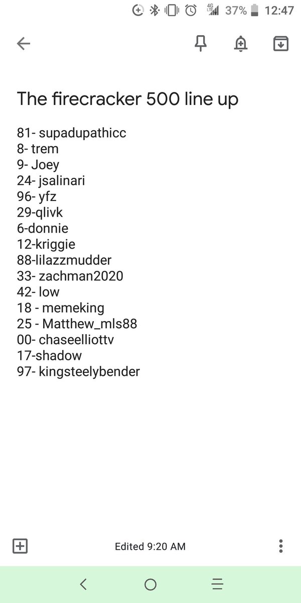 Jc1997_Yt's tweet photo. 16 drivers are signed up for the #firecracker500 , giving 24 spots still available. Sign ups close once all spots are filled https://t.co/Hmm2XLsA15