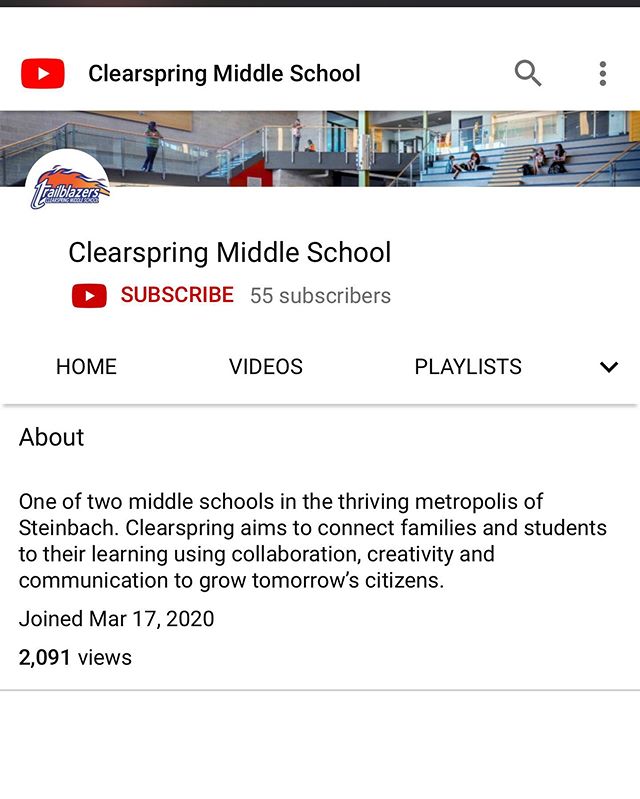 clearspringhsd's tweet photo. Come on over to YouTube and search ‘Clearspring Middle School’ to see updated announcements from Mr. Neufeld and Ms. Plett, fun gym videos from Mr. Paton and Mr. Martens and Ms. Baldwin reading ‘Where the Red Fern Grows’ https://t.co/9b0v0yltBH https://t.co/M9MZ6OWMpk
