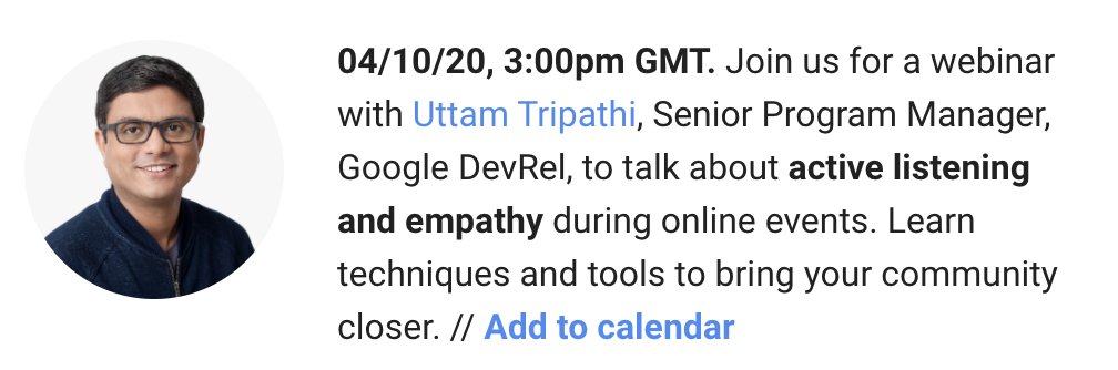 I'll be hosting this webinar on Friday 8am PST. If this is a topic of interest do join us... Complete this form to RSVP docs.google.com/forms/d/e/1FAI…

#GDG #Google #Communities