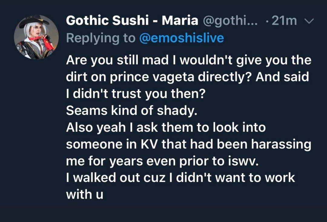 The only thing shady is your brain. I spoke to  @SSGPrinceVegeta directly. I don't need you for ANYTHING.You suggested doxing of ISWV too.Also ironic how FSE gets exposed for lying to fans for $ & yet they helped *sponsor* a con you bragged about booking. https://twitter.com/FantasySoftEnt/status/1247581796759453698?s=19