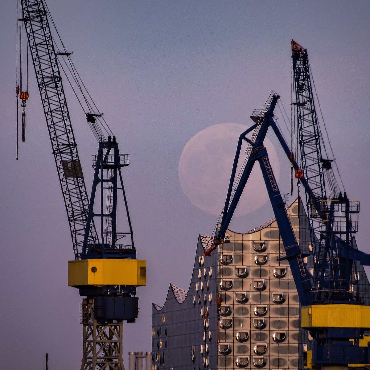 provoquandteur's tweet photo. #Pink #Supermoon eben über der #Elbphi in #Hamburg @mopo https://t.co/mIRNxCPqjO