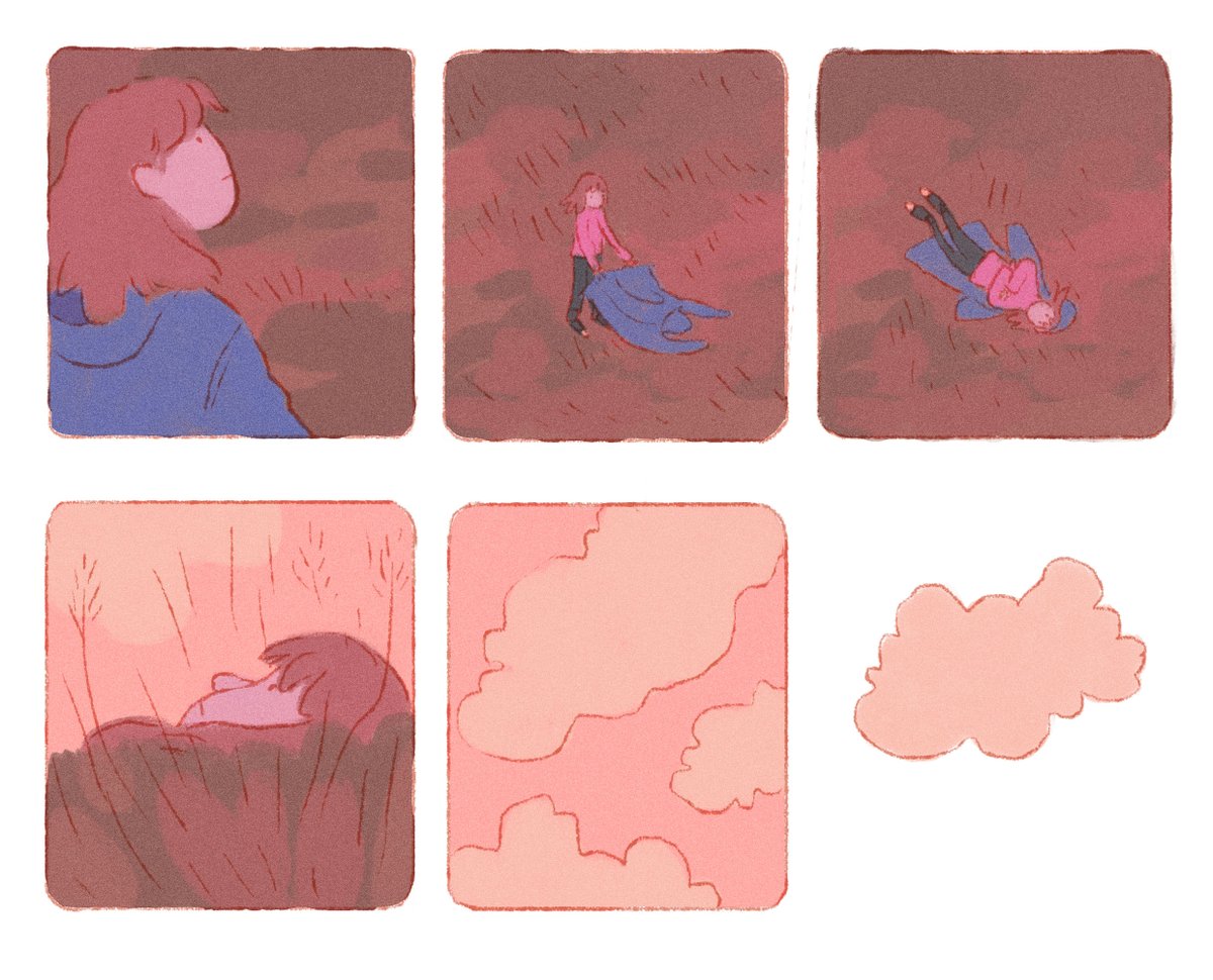 bleu_capsicum's tweet image. Here&apos;s a little comic about the times when I went cloud-watching when I was about seventeen. I&apos;ve been doing that a lot lately, and it made me think back to those specific moments.
