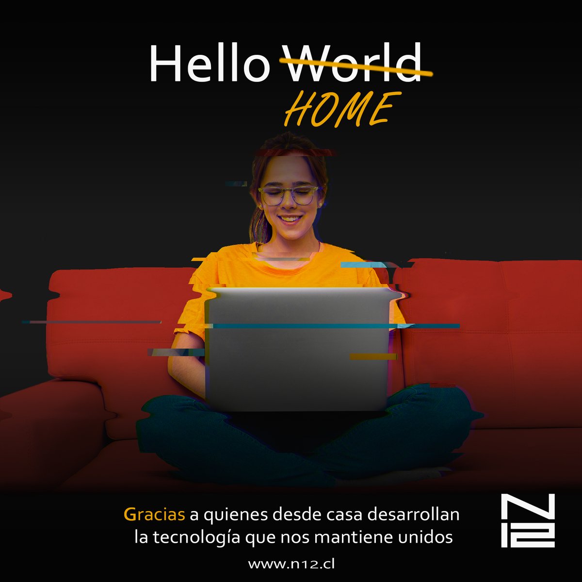 N12cl's tweet photo. Gracias a todos los profesionales tech que estas últimas semanas, desde sus casas, están permitiendo que gran parte del mundo siga funcionando, y que podamos seguir conectados y unidos a pesar de la distancia.

#N12 #TalentoTech #DigitalTalent #HelloHome https://t.co/W7QcVApy3O