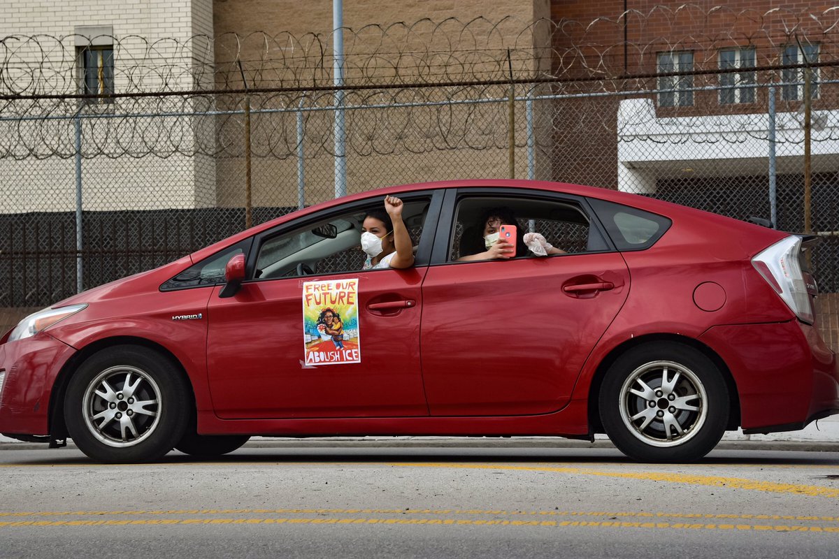 I got to document the caravan noise demo at  #CookCountyJail today, demanding  #MassReleaseNow and to  #FreeThemAll.