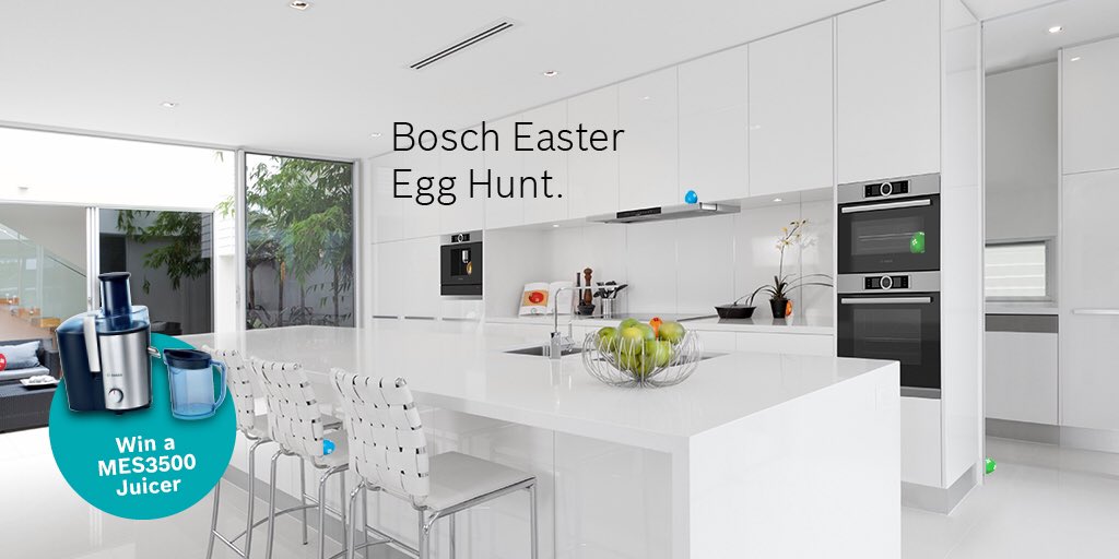 Join the #BoschEasterEggHunt and Win a VitaJuice Extractor! 🐰

How to enter:
🥕Count all the Easter Eggs in the Bosch kitchen and comment with the correct number.
🥕Follow our page.
🥕Retweet for an extra entry.

Competition ends Easter Monday - 13th of April 2020. Ts&amp;Cs apply.