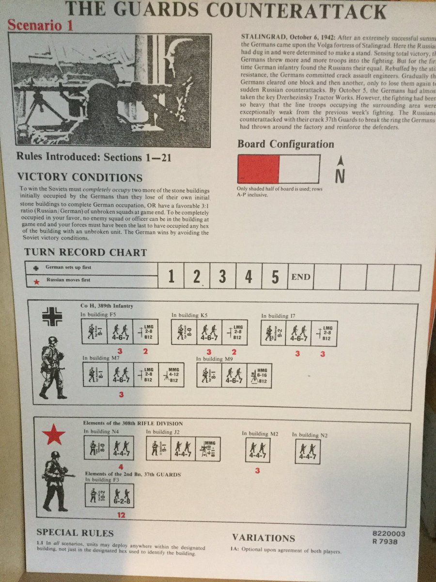 I can’t swear Squad Leader was my first Avalon Hill game but it was the most important and my real intro to hex and chit wargames. It featured a terrific system for programmed learning using a series of scenarios that taught you rules in digestible chunks.  #CuratedQuarantine