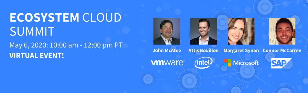 WorkSpan's tweet photo. Stay connected while you're social distancing: Join us on May 6th with VMware, Intel Corporation, Microsoft, and SAP for Ecosystem Cloud Summit | Virtual!
Register here: https://t.co/knoyNUo9iY
#ECS2020 #Ecosystems #partnering #partner #PartnerEcosystem #StrategicPartnering https://t.co/3clFRxSV1e