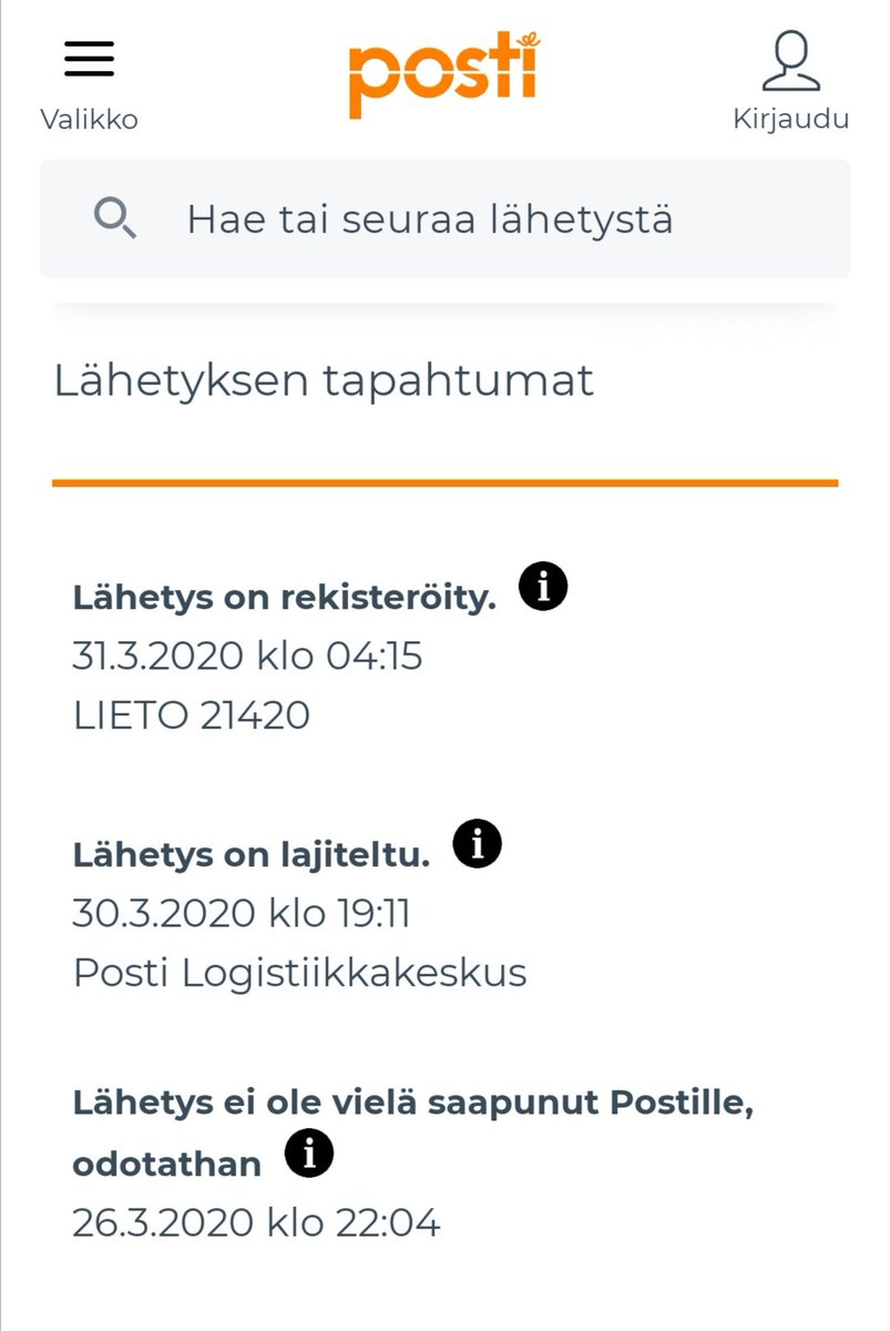 tijutu's tweet photo. Hei @Postigroup Kauankohan vielä kestää et saatte paketin Liedosta liikkeelle ja toimitettua muutaman kilometrin päähän? https://t.co/KTHYtE7exh