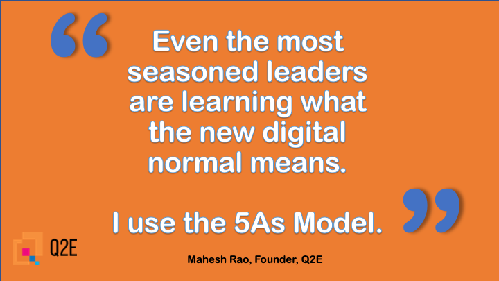 Q2Eforwork's tweet photo. How can the 5A's Model help with today's digital transformation to the new digital normal? Find out in the 1st in our series of interviews with thought leaders: https://t.co/HSHT7L4p4q  #DigitalTransformation  #WorkRemotely #ThoughtLeadership https://t.co/jOBihk73RZ